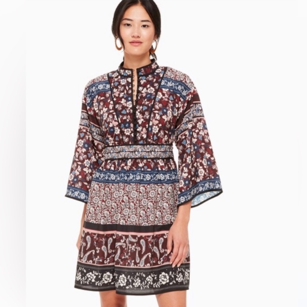 “Kate Spade” Patchwork Rosetta Multicolor Floral Dress